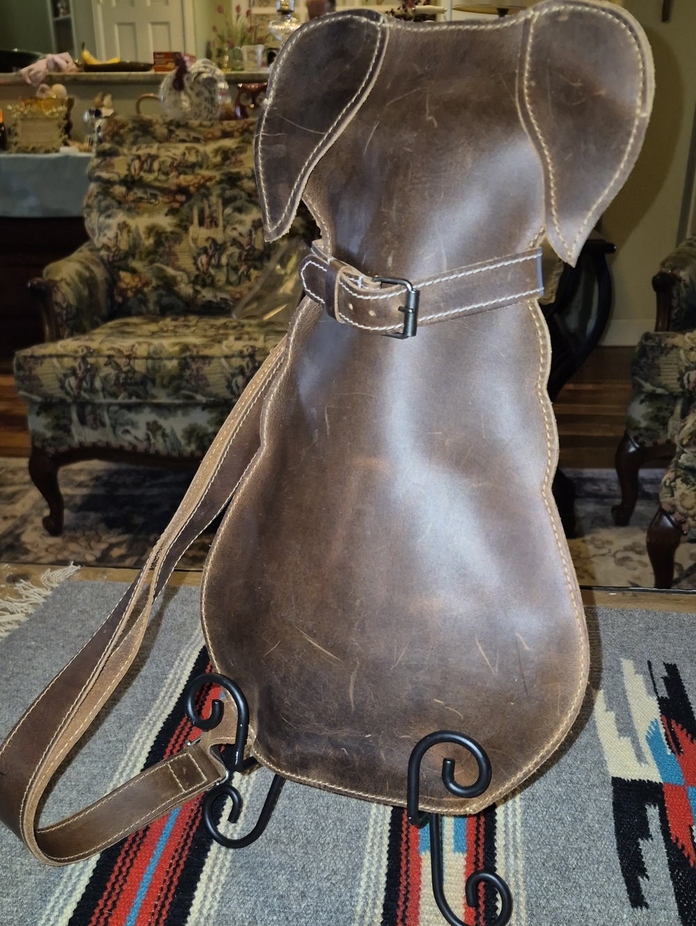 StockyardX Brown FullGrain Leather Doggy Crossbody Is functional & Unique.